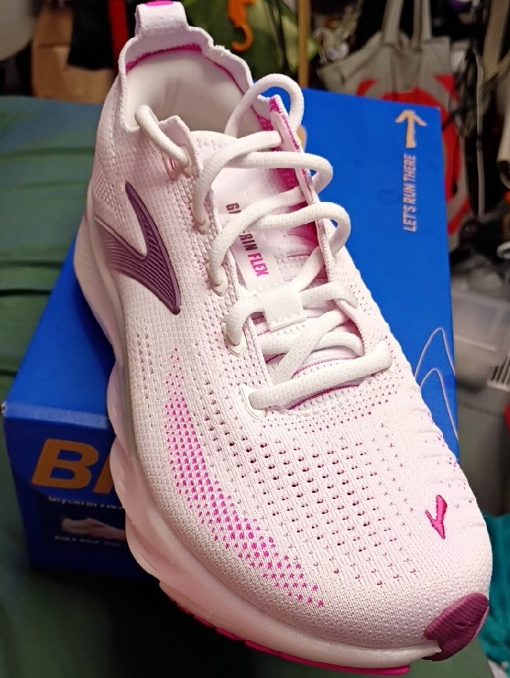 Brooks Glycerin Flex Women's Running Shoes — White with Pink Accents - Picture 8 of 8